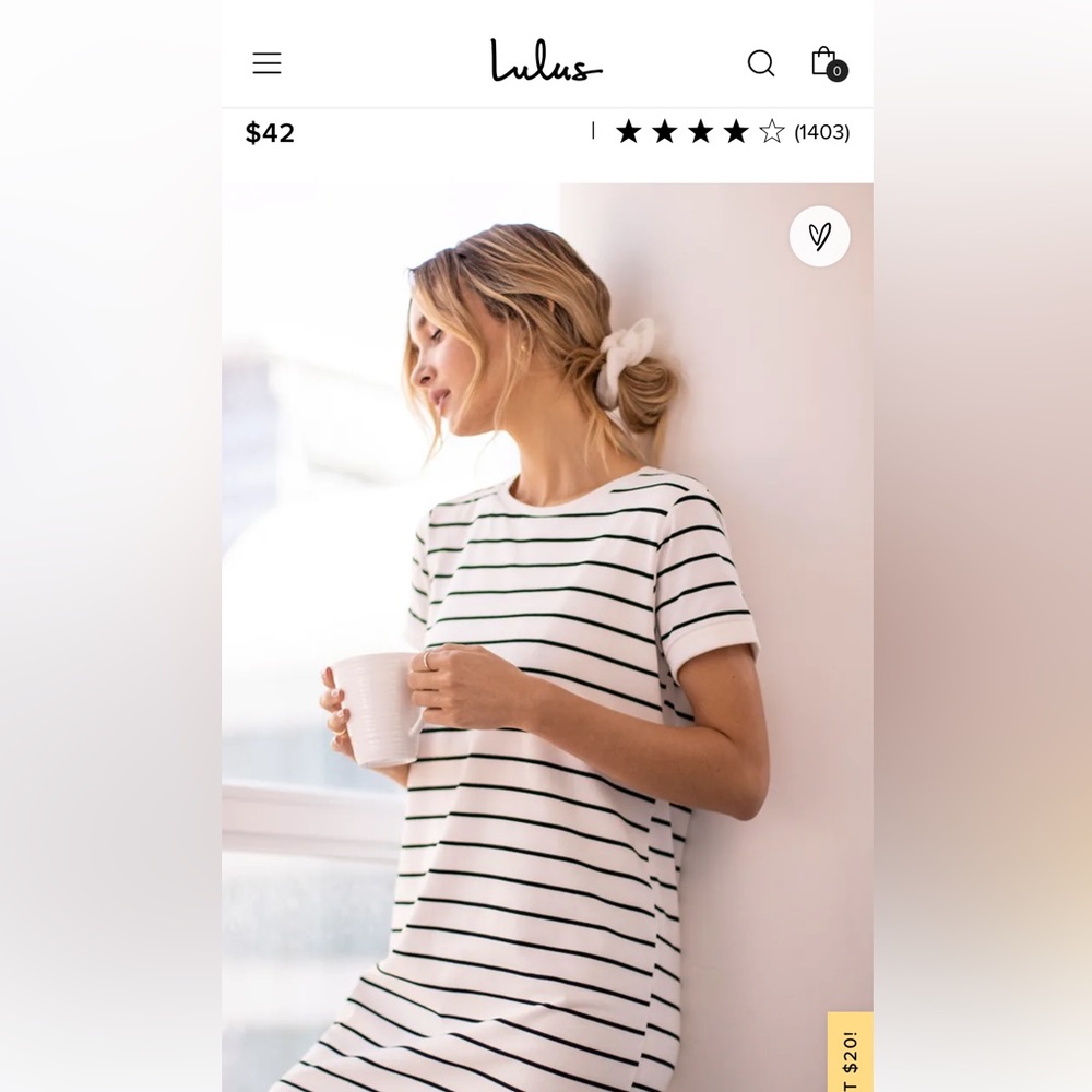 NWOT S Lulus Cafe Society Black and Cream Stripe Shirt Dress!
